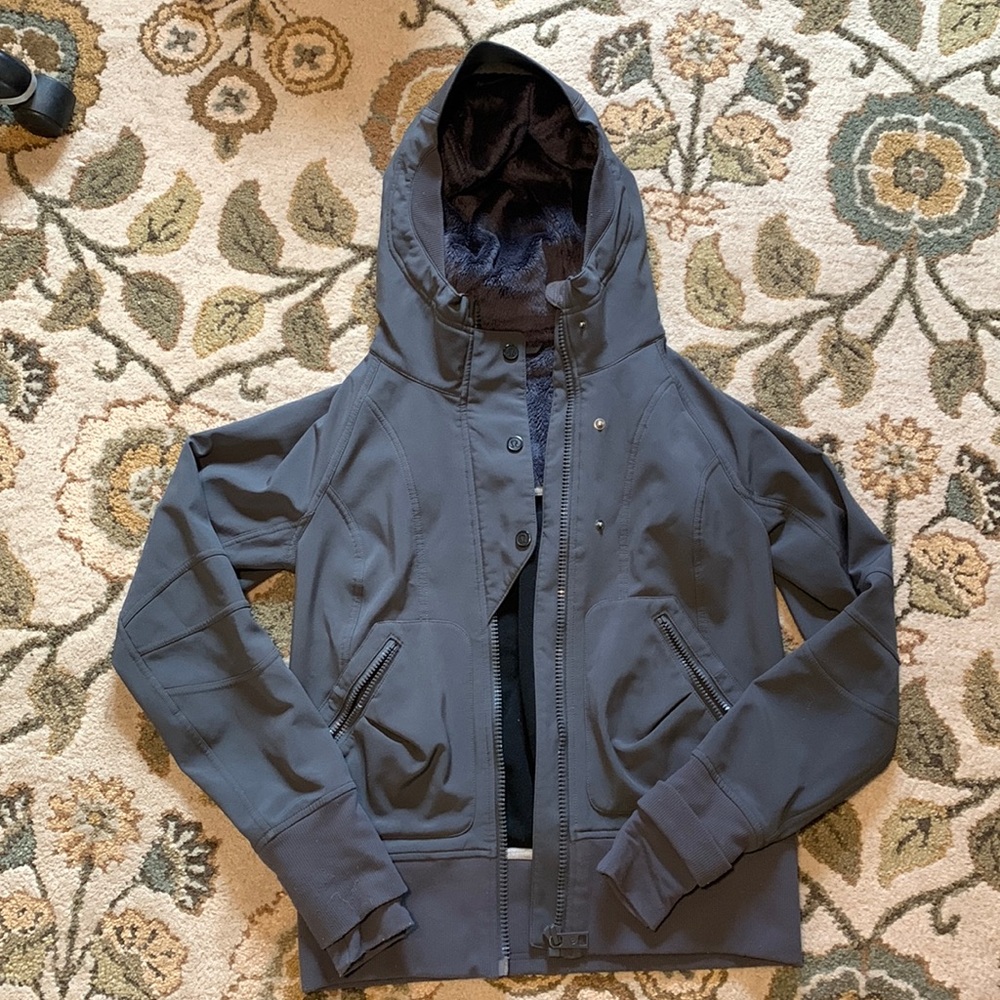 Lululemon lined hooded nylon jacket